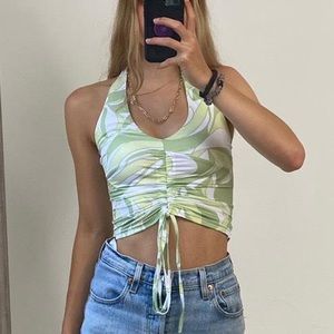 Groovy green halter top